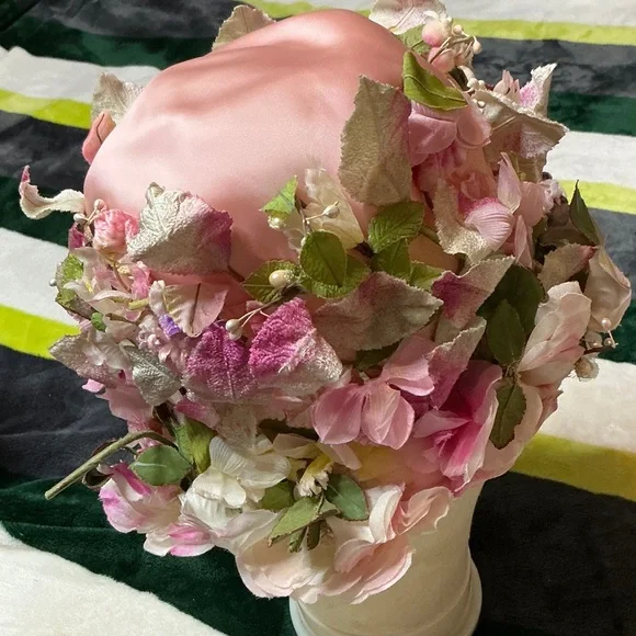 Vintage 1950’s Christian Dior Pink Floral Hat - Picture 14 of 14